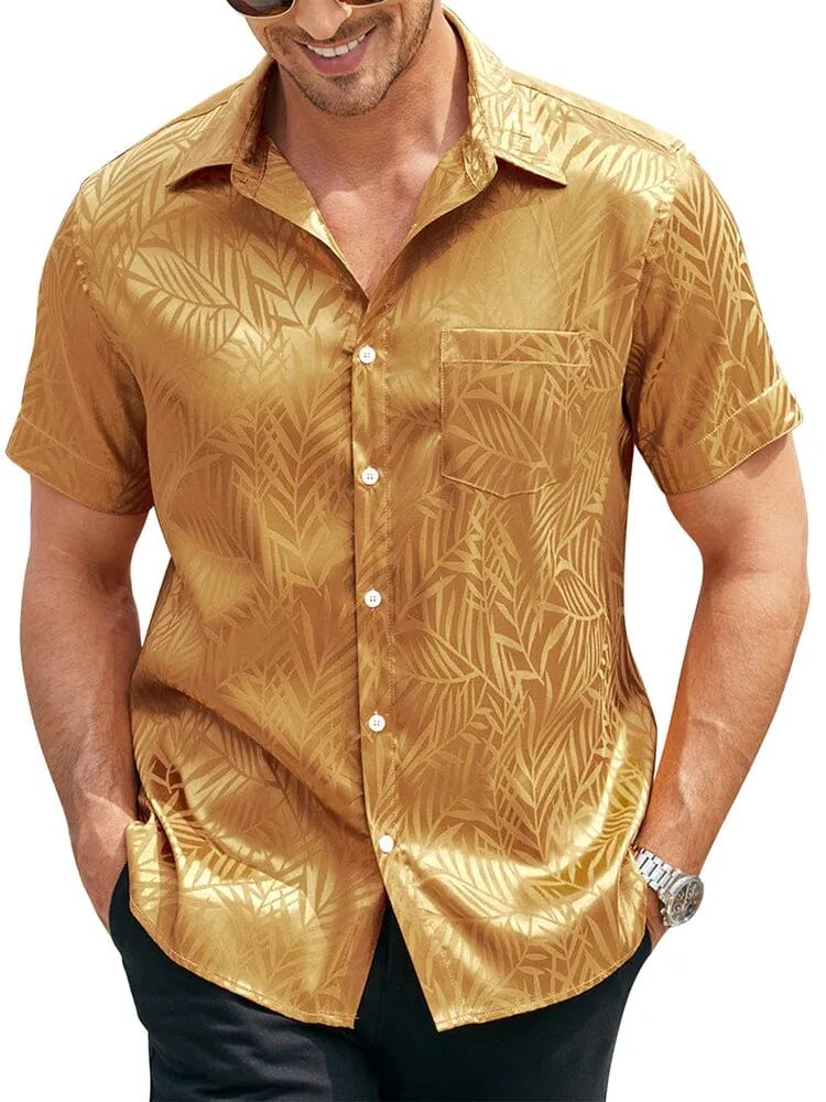 Silk Satin Jacquard Shirt (US Only)