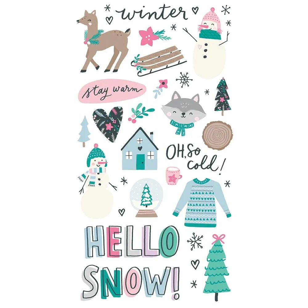 Simple Stories Feelin' Frosty Chipboard Stickers 6"x 12"*