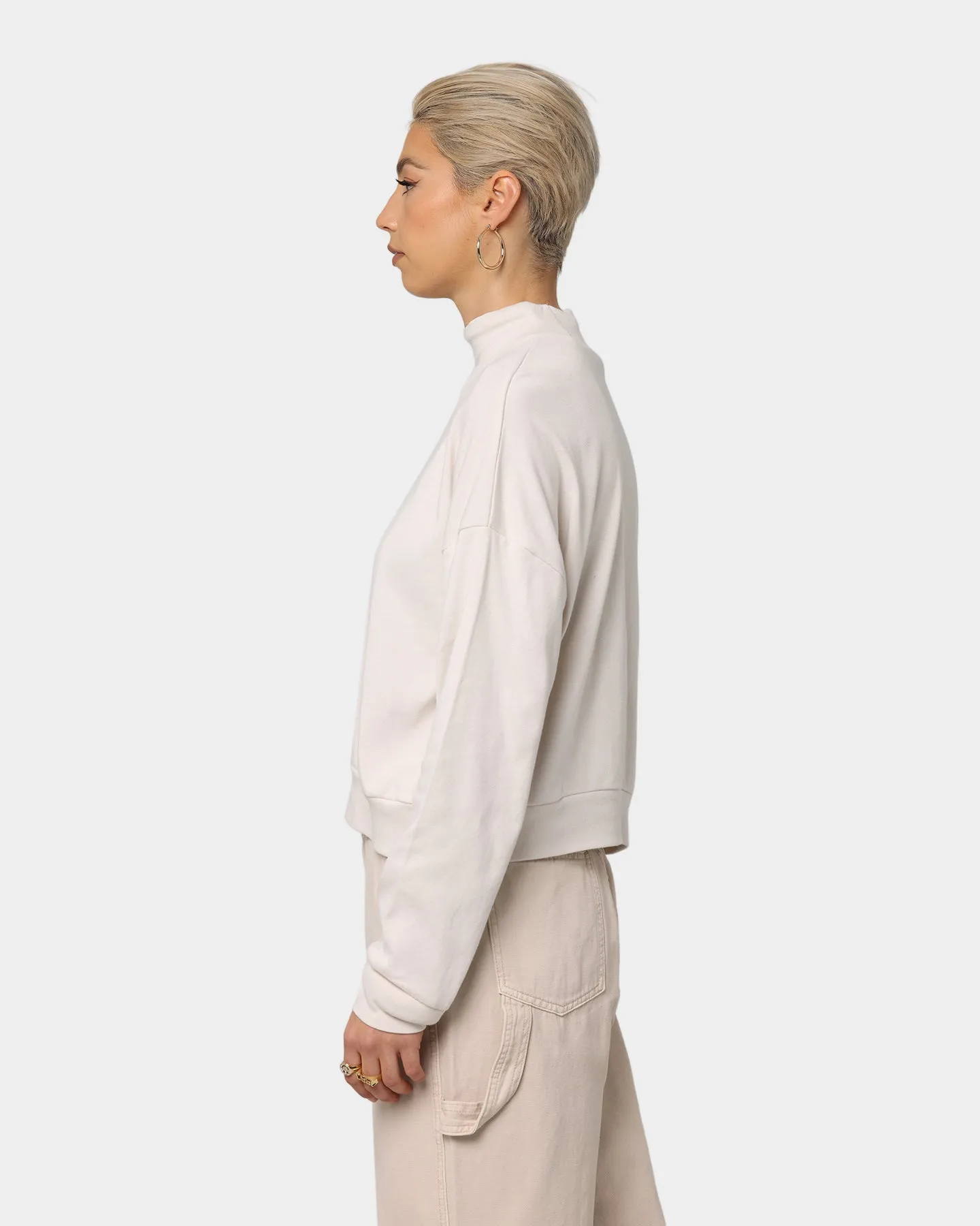 Stussy Women's Ellen Rib Turtleneck White Sand