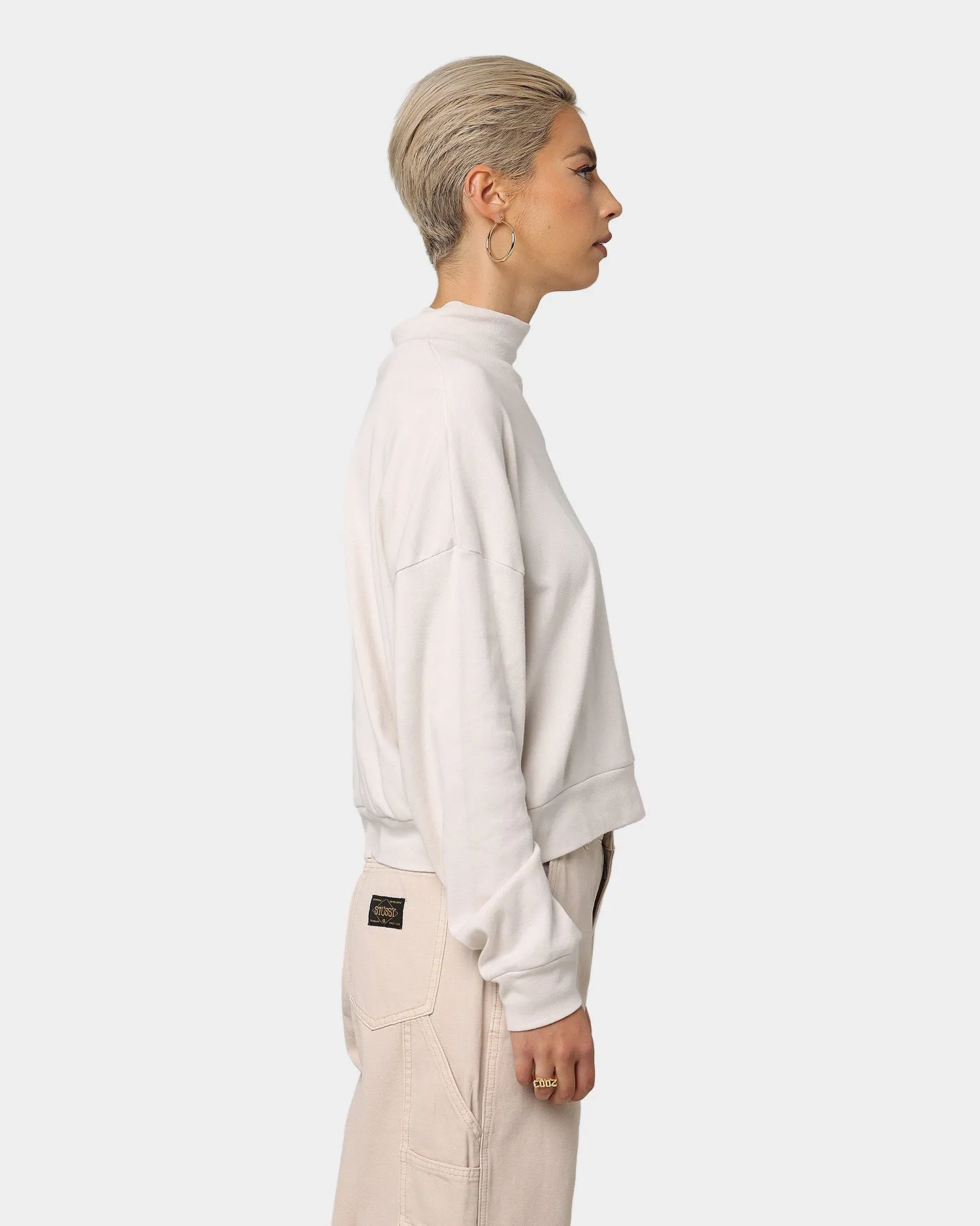 Stussy Women's Ellen Rib Turtleneck White Sand