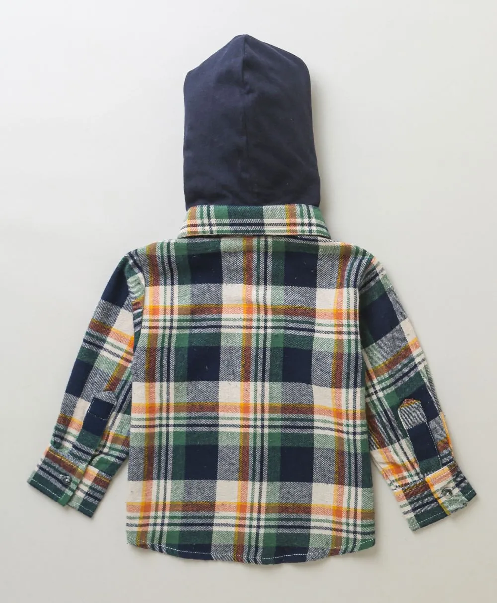 Sweetlime By As Multi Checks Checks Cotton Flannel Hoodie Long Sleeve Shirt