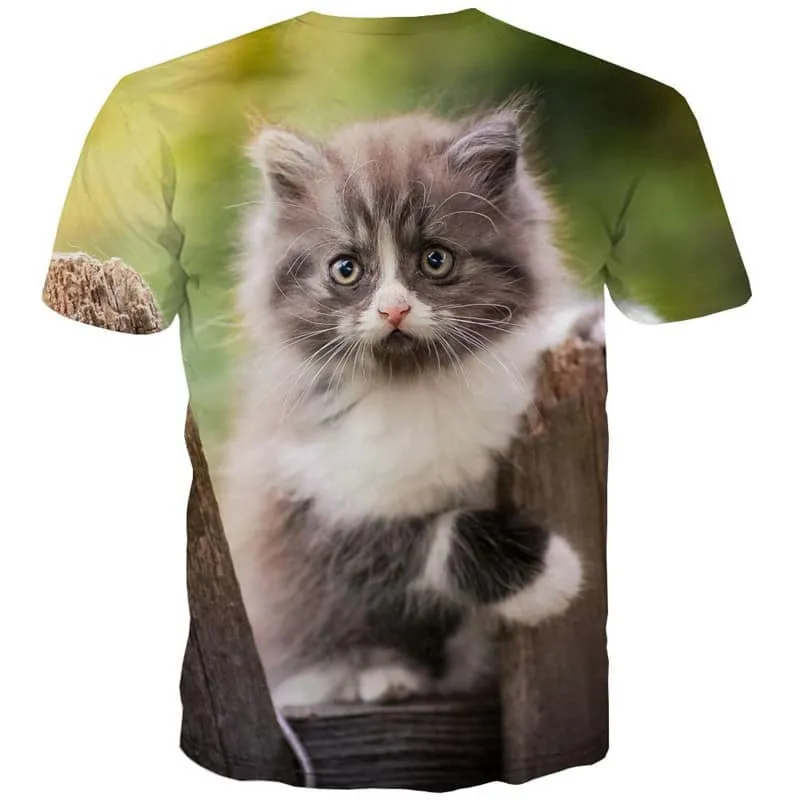 t shirt kitten t shirt 3D cat men art costume pet Cool