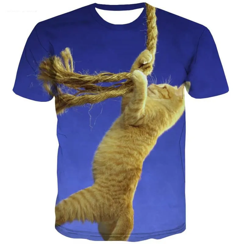 t shirt kitten tshirt 3D cat Cool men pet art costume