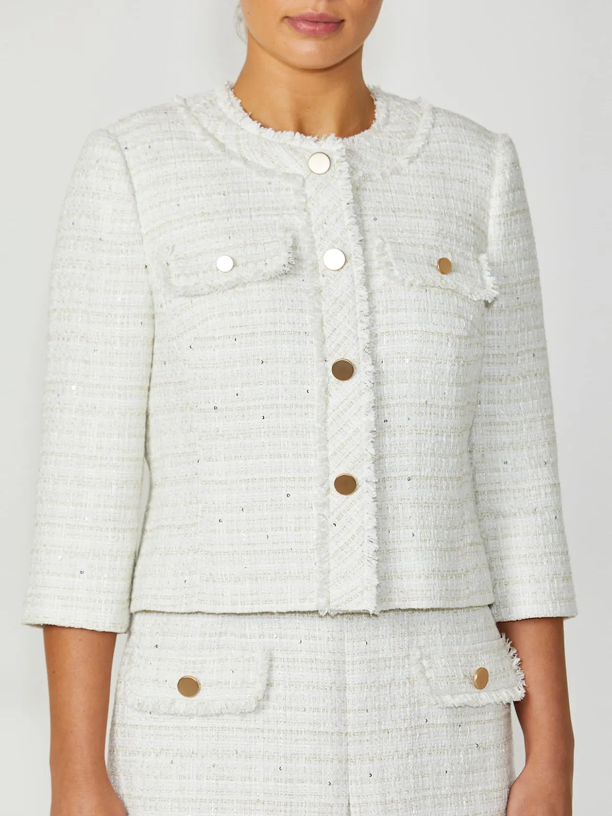 Tabitha Ivory Tweed Jacket