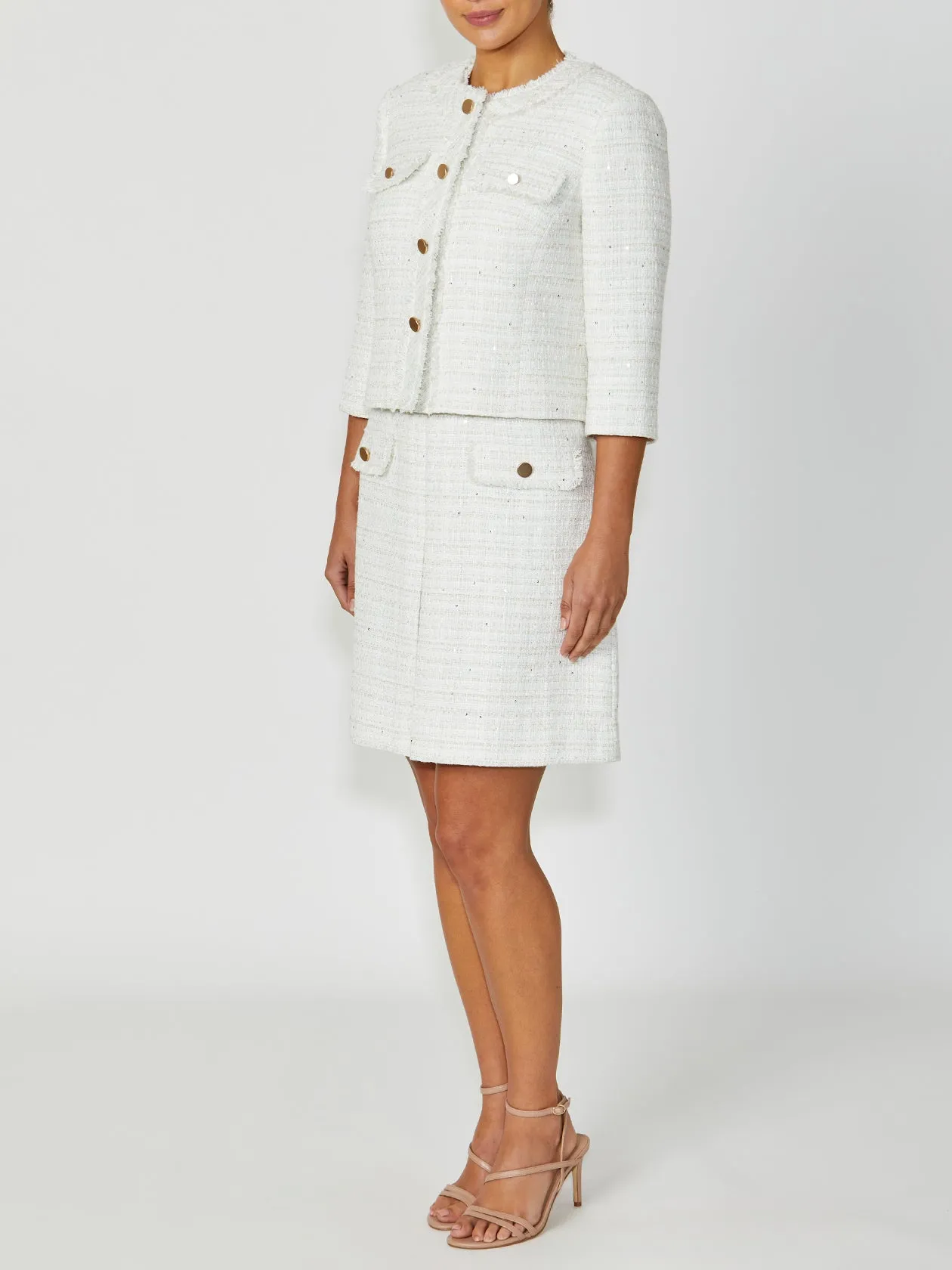 Tabitha Ivory Tweed Jacket