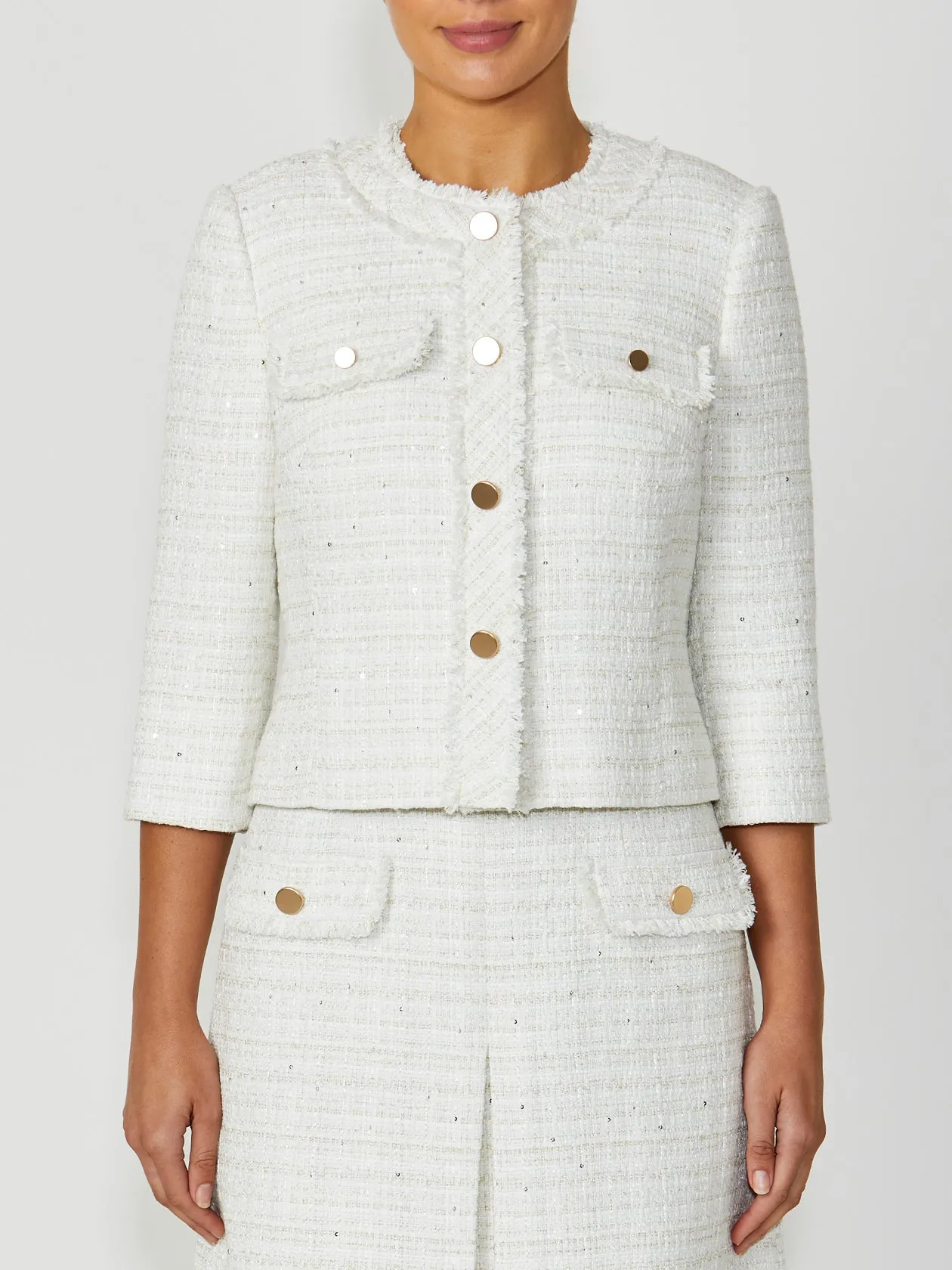 Tabitha Ivory Tweed Jacket