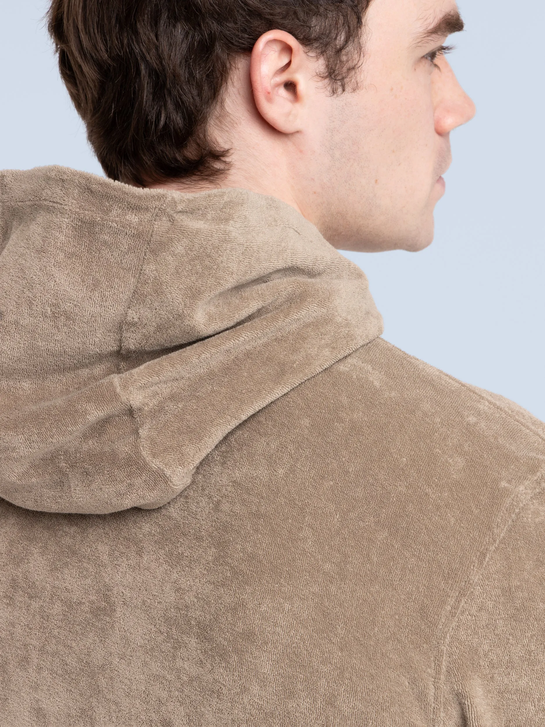 Taupe Brown Terry Hoodie