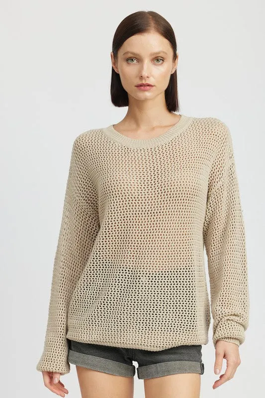 TEEK - CROCHET LONG SLEEVE TOP