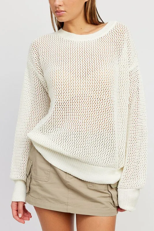 TEEK - CROCHET LONG SLEEVE TOP