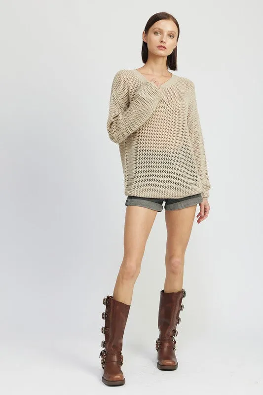 TEEK - CROCHET LONG SLEEVE TOP