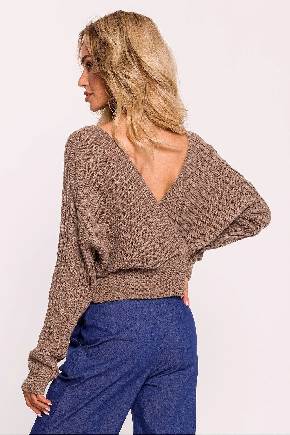 TEEK - Deep Ribbed Wide V-Neck Sweater