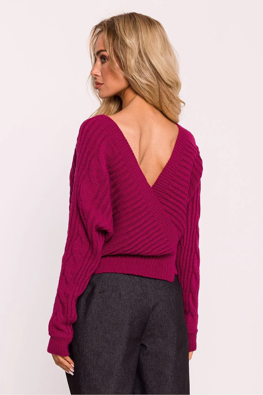 TEEK - Deep Ribbed Wide V-Neck Sweater