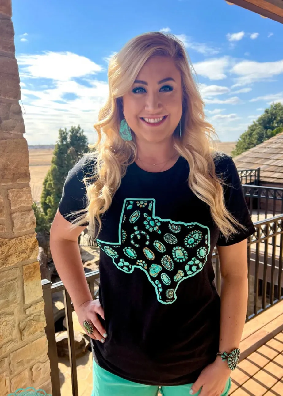 Texas Turquoise Jeweled T-Shirt