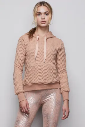 THE QUILTED SNAKE HOODIE | ROSE GOLD001