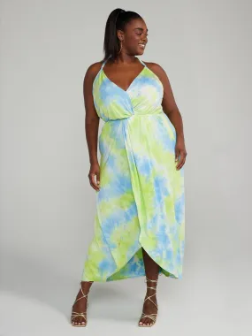 Tie Dye Halter Style Maxi Dress