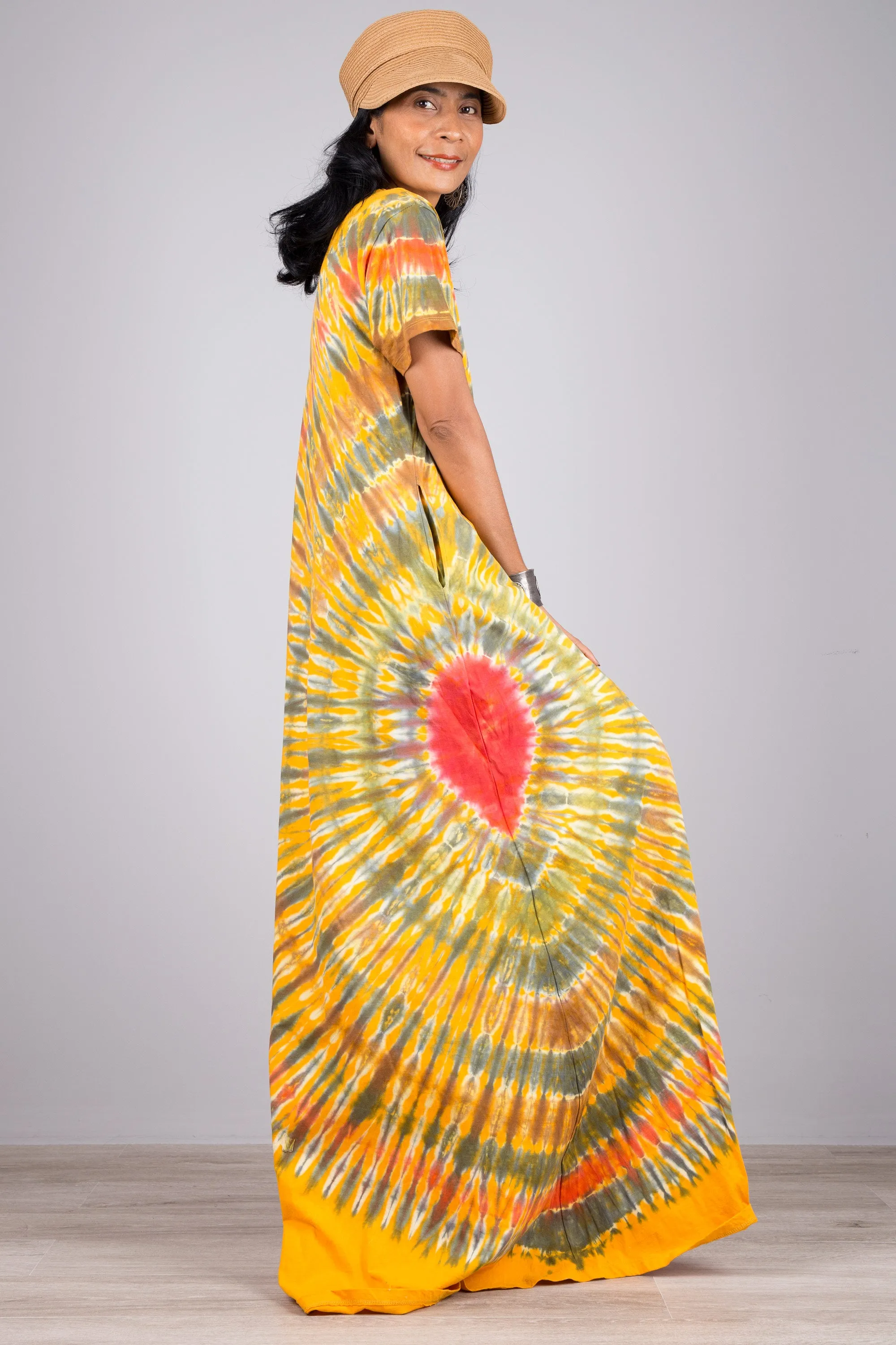 Tie Dye Maxi Dress with Split