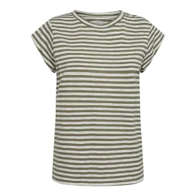 Ulla stripe t-shirt army white stripe