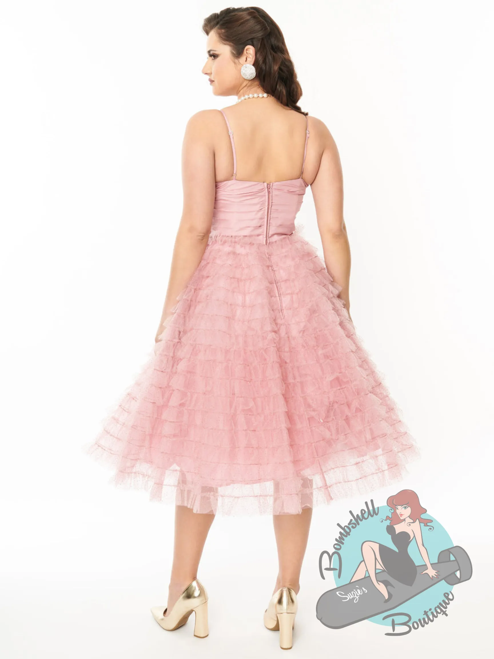 Unique Vintage Cupcake Pink Tulle Swing Dress