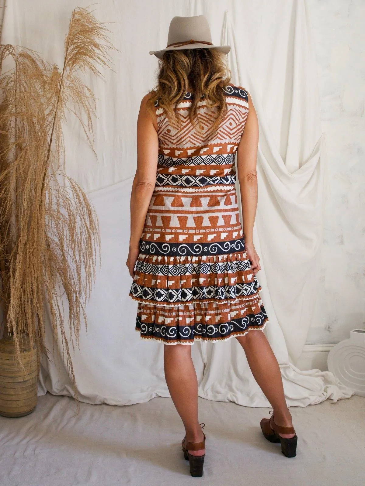 Vintage Southwestern Ruffle Dress