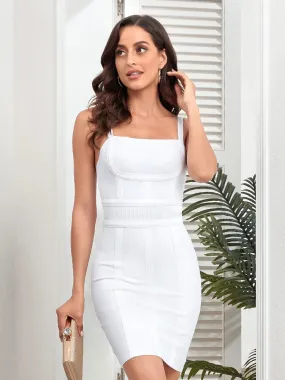 Vintage White Bandage bodycon Dress