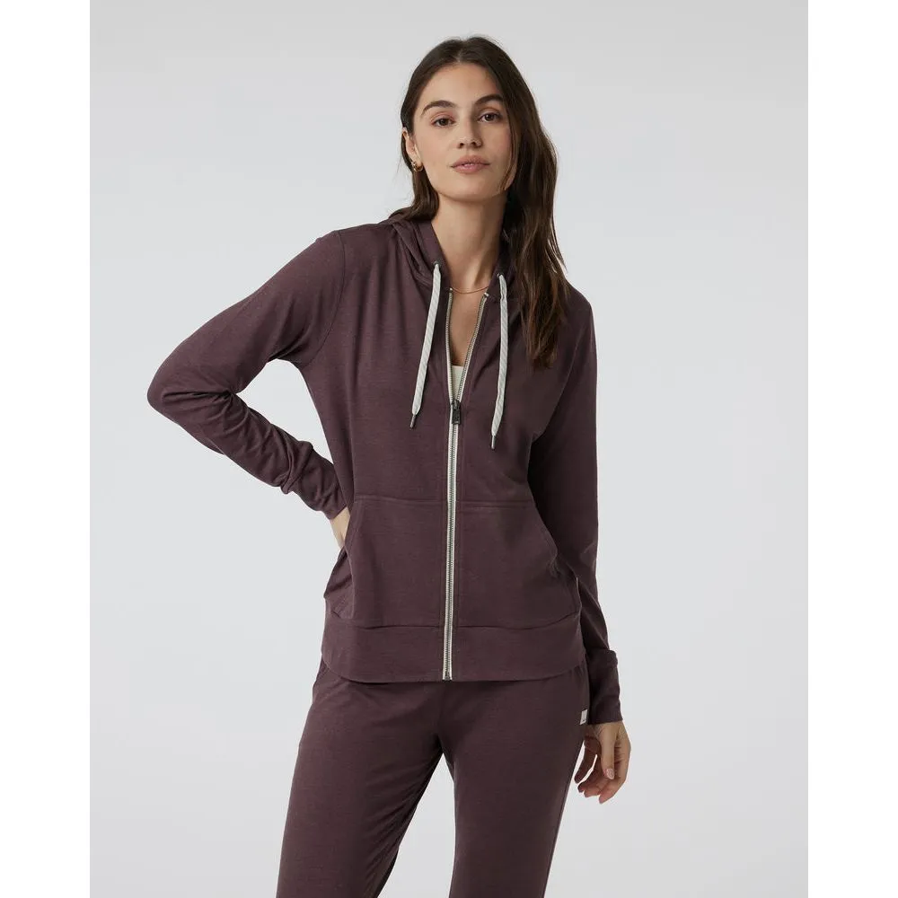 Vuori Women's Halo Performance Hoodie 2.0 in Elderberry Heather