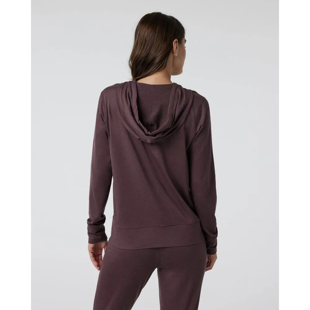 Vuori Women's Halo Performance Hoodie 2.0 in Elderberry Heather