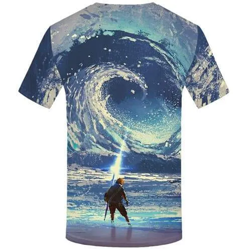 Wave T-shirt Men Cartoon Tshirt Printed Character Tshirts Novelty Magic T-shirts Graphic War T-shirts 3d Short Sleeve Hip hop