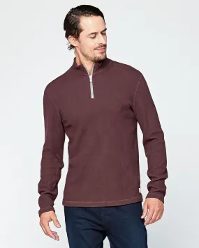 Wave Train Flat Back Seersucker 1/4 Zip Mock