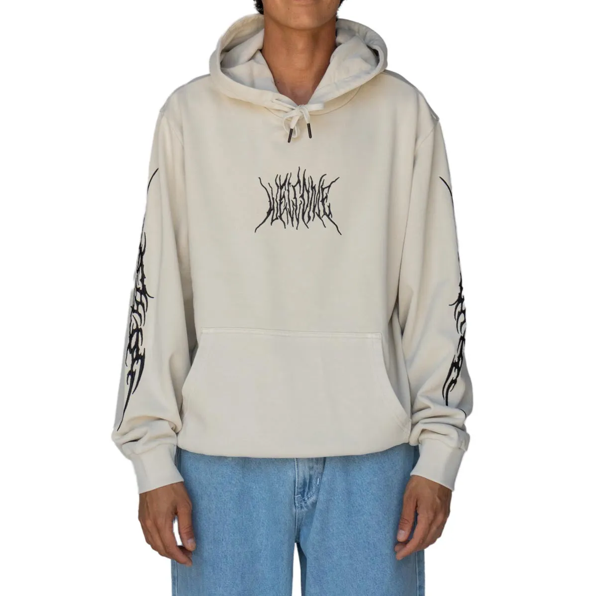 Welcome Tribe Embd Pigment Dyed Hoodie - Bone