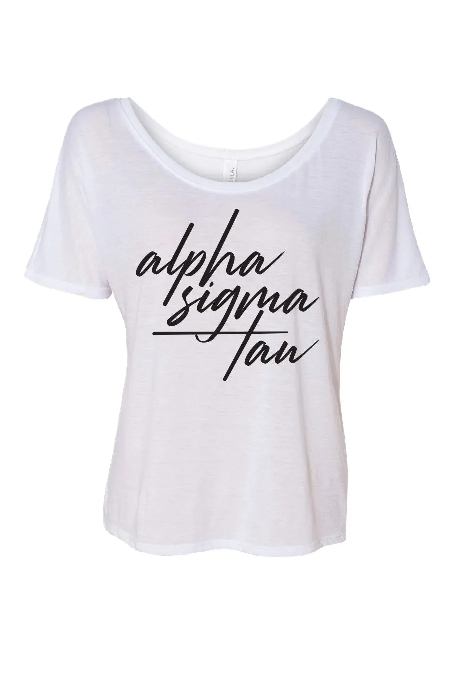 White Slouchy Script Tee